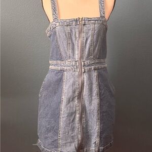 wild fable Light Wash Denim Zip-Front Mini Dress